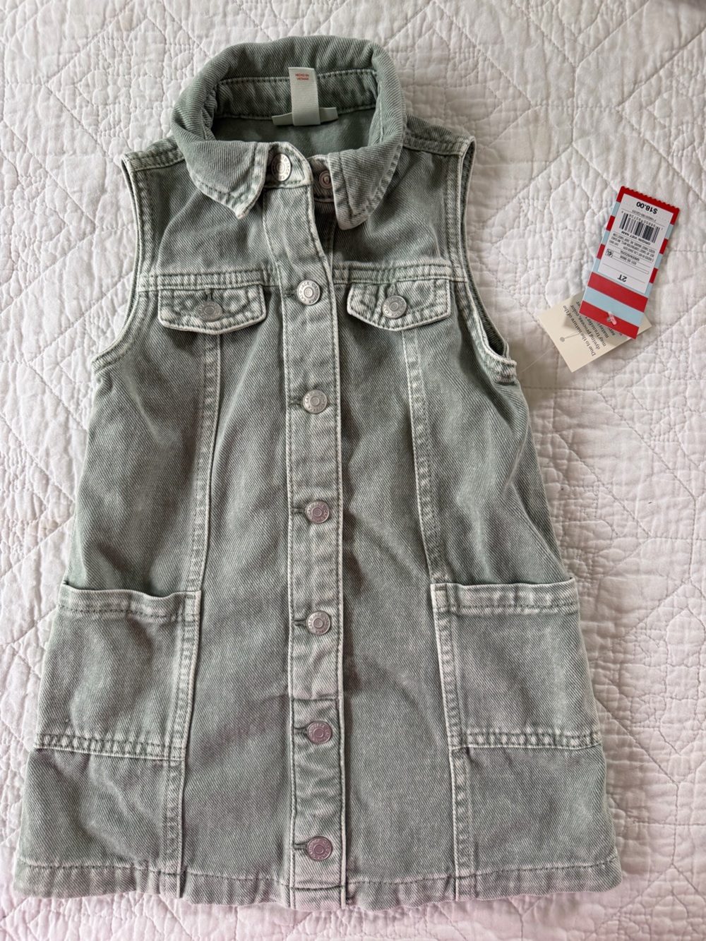 Cat & Jack light green denim cargo dress